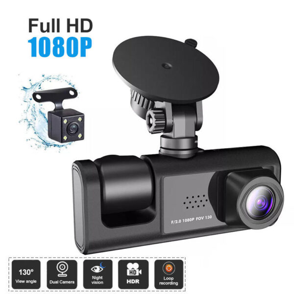 Camera Auto De Bord DVR C Tech® Dual Camera Full HD 1080P + camera marsarier Full HD